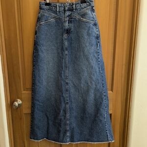 Free People We The Free Come As You Are Denim Maxi Skirt
